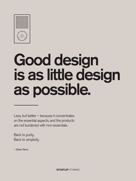 good design is as little design as possible
