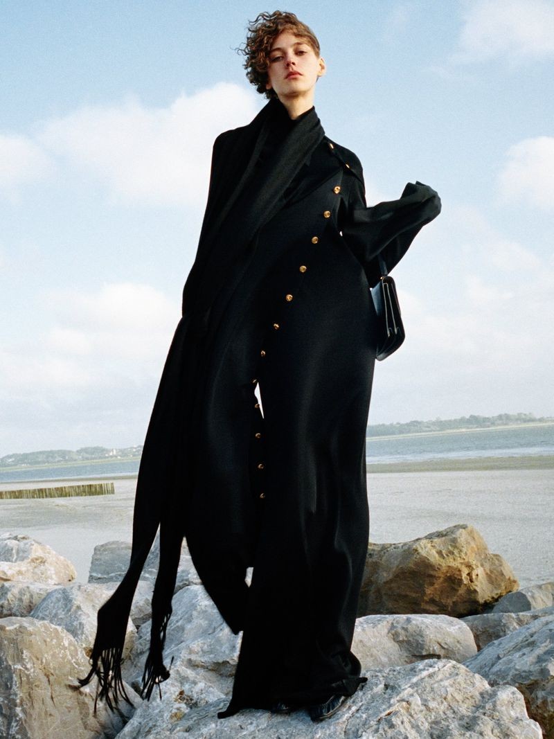 Giedre Dukauskaite in a Céline look for W Magazine, photographed by Tim Elkaim.