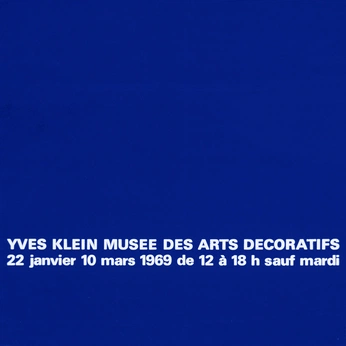 A cover of "Yves Klein" cluster. The owner is kerart. The cluster description is "1928-1962". The cluster consists of 23 elements.