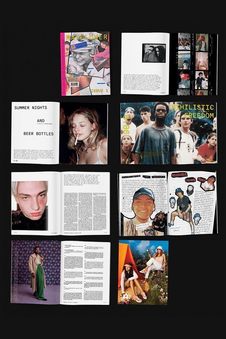A collage of magazine spreads by multi-disciplinary creative Giuseppe Pettineo.