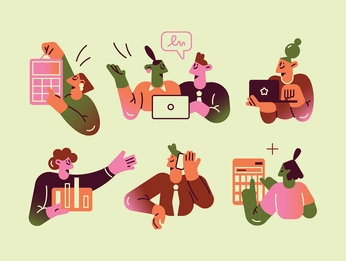 A cover of "business illustrations" cluster. The owner is saweiro. The cluster consists of 10 elements.