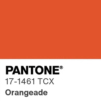 A cover of "Pantone, Orangeade" cluster. The owner is sarahlindsay. The cluster description is "PANTONE 17-1461 Orangeade / #E2552D - References for Inspiration". The cluster consists of 93 elements.