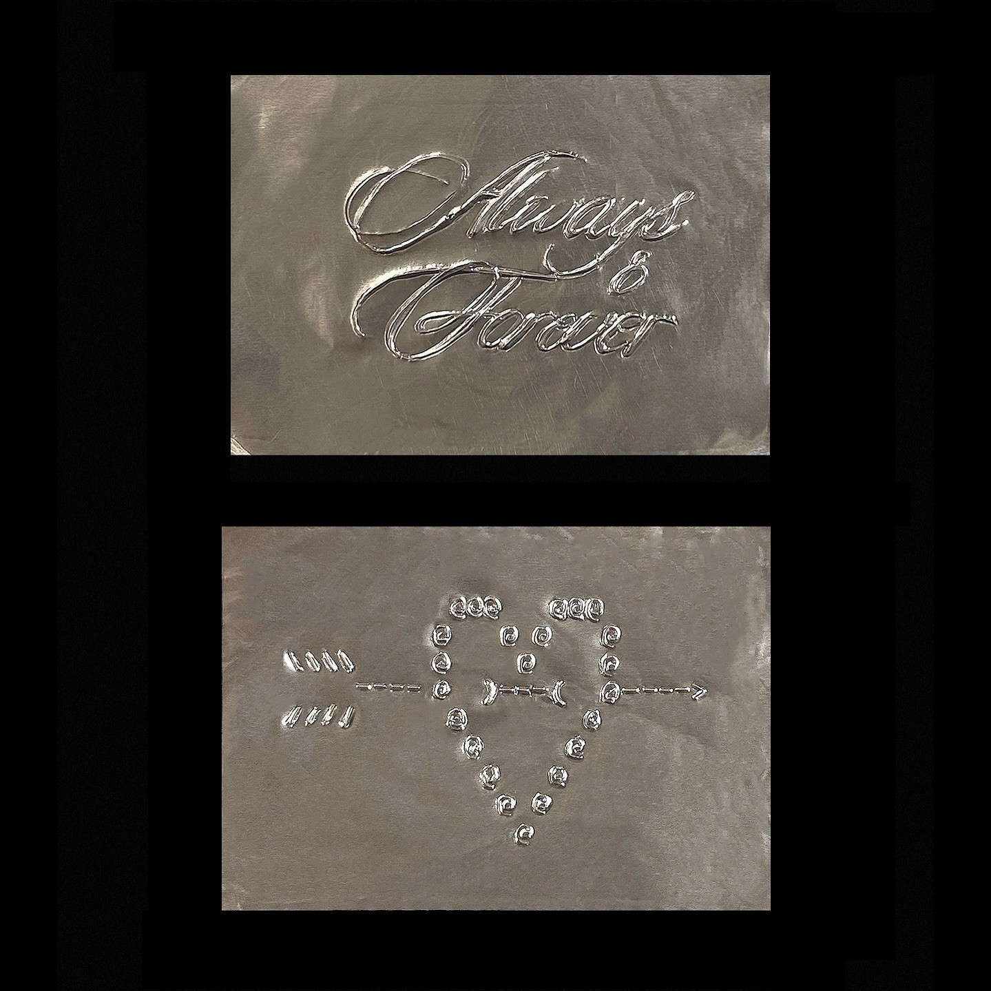 Always, a final design and test print by artist Jordan Schiffer.
