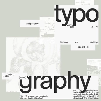 A cover of "Typography" cluster. The owner is joellebump. The cluster consists of 20 elements.