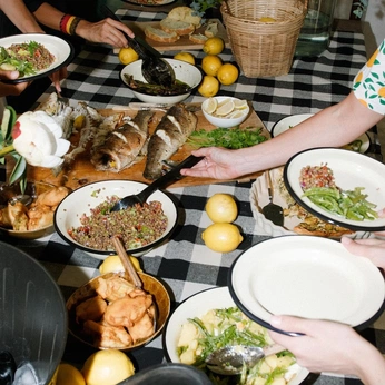 A cover of "Simple Pleasures" cluster. The owner is juiceproduce. The cluster description is "Moodboard for our Simple Pleasures series". The cluster consists of 51 elements.