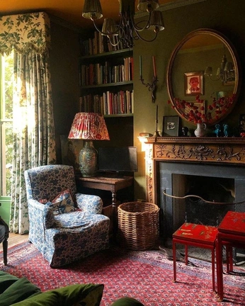 A cover of "Dark and Cozy Interiors" cluster. The owner is chrisanneserafin. The cluster consists of 4 elements.