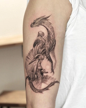 A cover of "Dong Son Drum Tattoo" cluster. The owner is davidle. The cluster description is "Would love to incorporate ancient viet visuals with mag drag!!". The cluster consists of 17 elements.