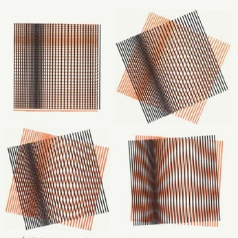 A cover of "moiré effect" cluster. The owner is sethihq. The cluster description is "vectors colliding into color waves.". The cluster consists of 16 elements.