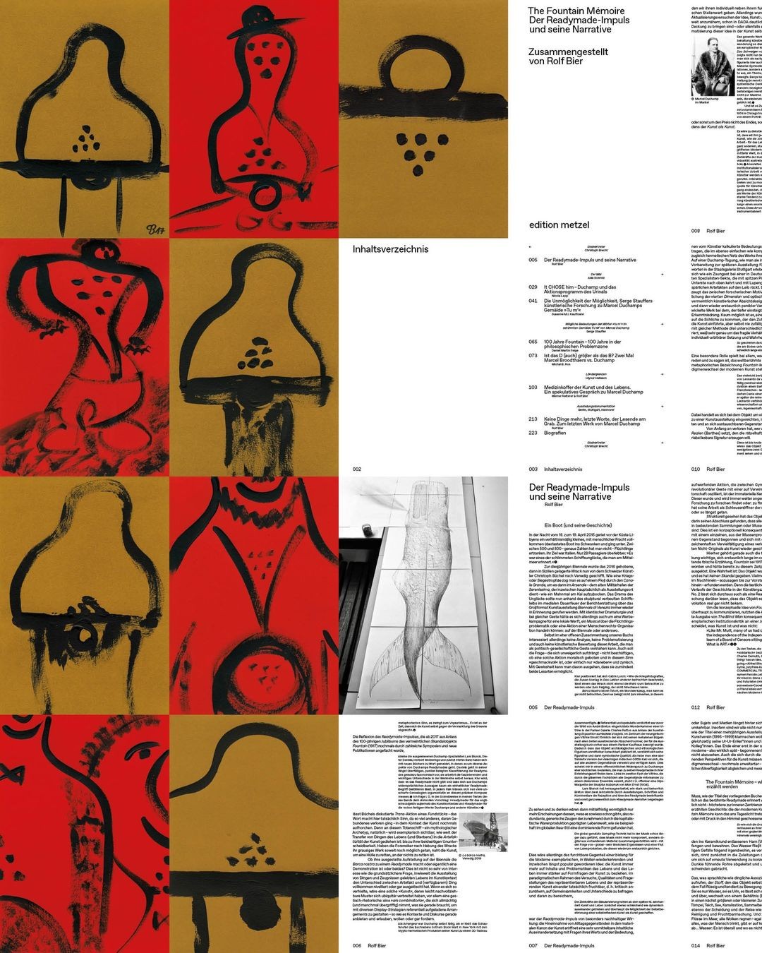 The Fountain Mémoire, an exhibition catalog edited by Rolf Bier and published by edition metzel.