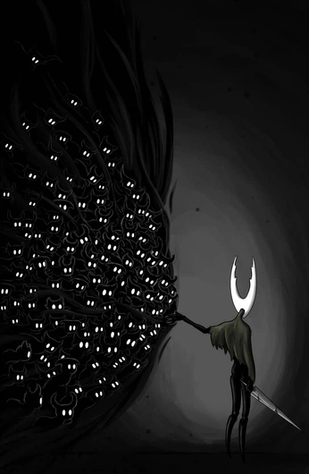 A cover of "Hollow Knight Fanart" cluster. The owner is logikality. The cluster consists of 85 elements.