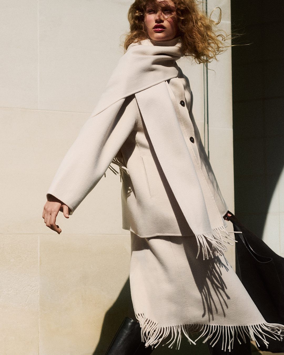 An image added by annnbuuu on Jan 04, 2025. May present: oversized wool blend scarf jacket, women cos wo oversized wool-blend scarf jacket, jacket, cos, wool.