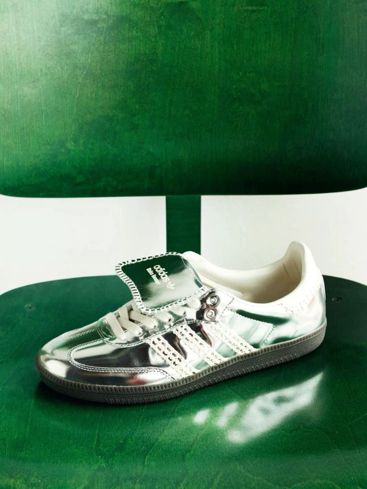 Chrome metallic shoes fashion