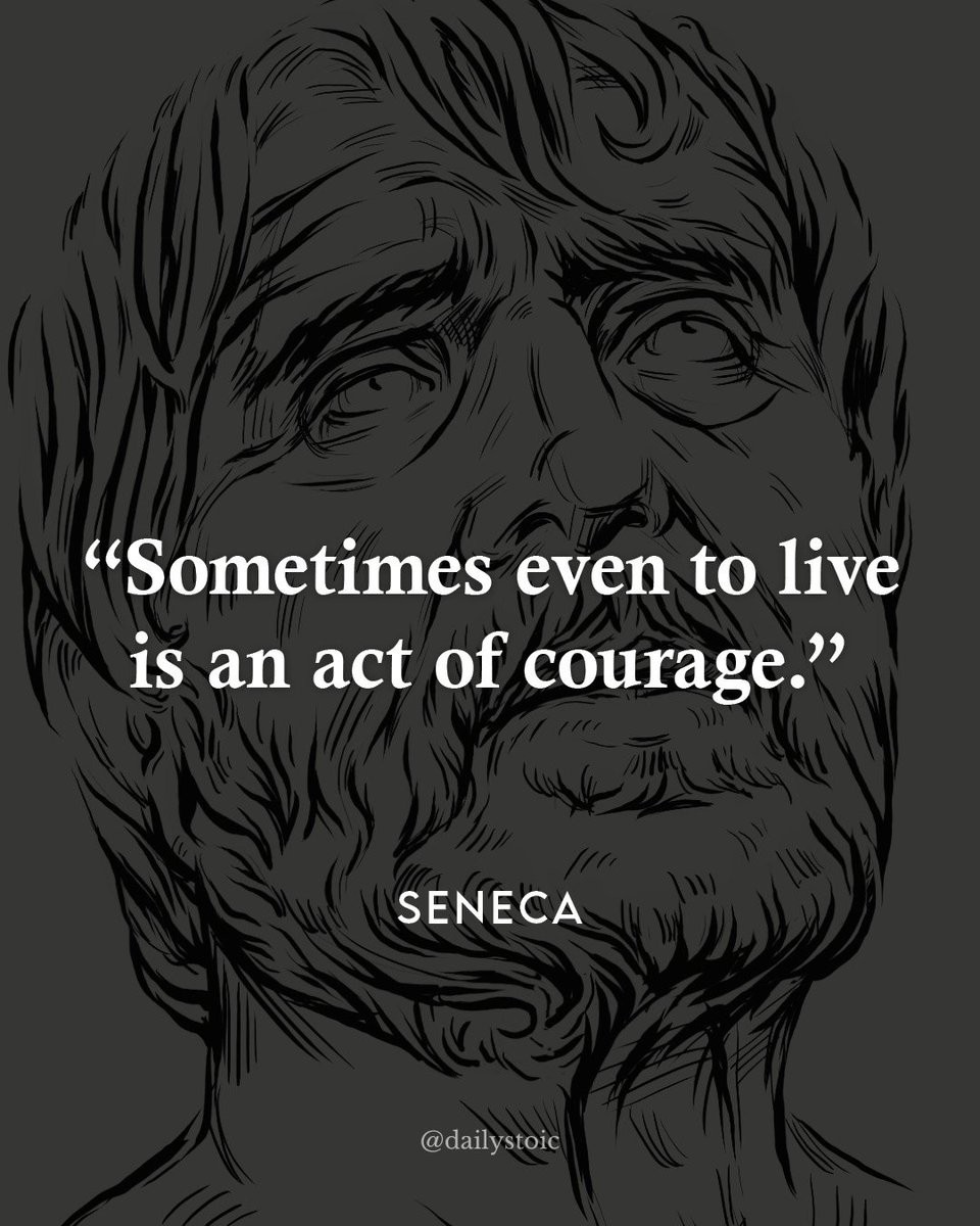 A Twitter element added by vladoustinov on Mar 11, 2024. The author is Daily Stoic. May present: poster, hair, head, vertebrate, jaw.