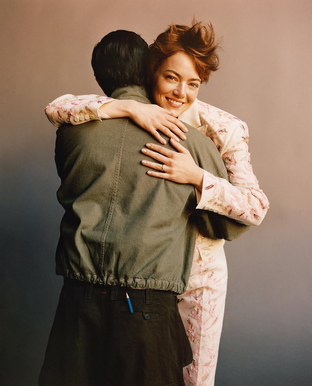 Emma Stone and Nicolas Ghesquière for Vogue's September 2025 issue, photographed by Jamie Hawkesworth.