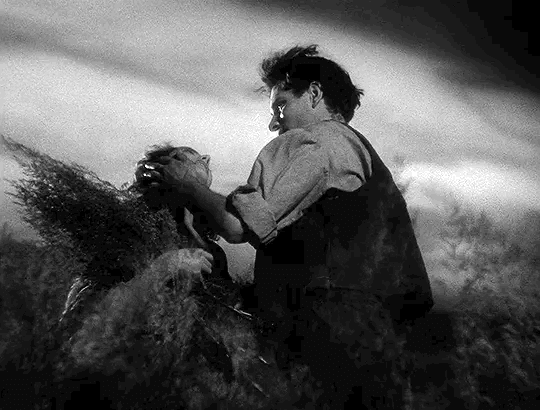 A still from William Wyler's 1939 film Wuthering Heights with Laurence Olivier and Merle Oberon.