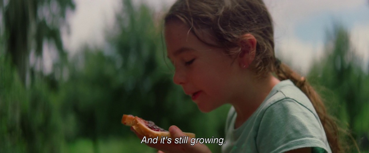 A still of Brooklynn Prince in Sean Baker's 2017 film The Florida Project.