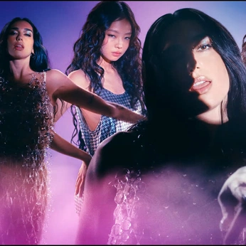 A cover of "handlebars• jennie & dua" cluster. The owner is prettygrlmantra. The cluster description is "JENNIE and Dua Lipa". The cluster consists of 35 elements.