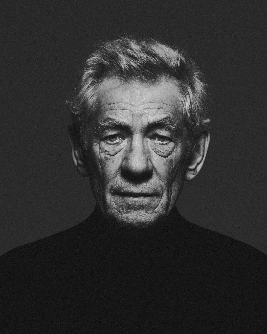 Portrait of Ian McKellen by photographer Pip.