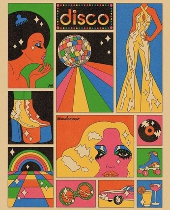 A cover of "70s disco aesthetic" cluster. The owner is antihero. The cluster consists of 23 elements.