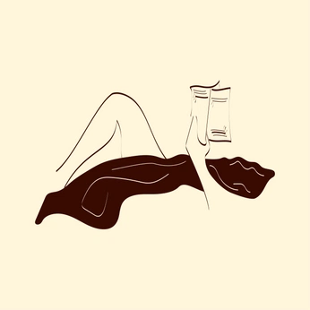 A cover of "Books & Lazy" cluster. The owner is brunadelfino. The cluster description is "Available: Redbubble | https://abre.ai/delfsbrn-redbubble". The cluster consists of 6 elements.