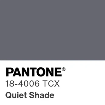 A cover of "Pantone, Quiet Shade" cluster. The owner is sarahlindsay. The cluster description is "PANTONE 18-4006 Quiet Shade / #66676E - References for Inspiration". The cluster consists of 108 elements.