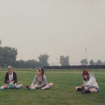 A cover of "THE FIELD AT FIRST" cluster. The owner is natfehrenbacher. The cluster description is "kind of hot and dry and deserted ooking". The cluster consists of 14 elements.