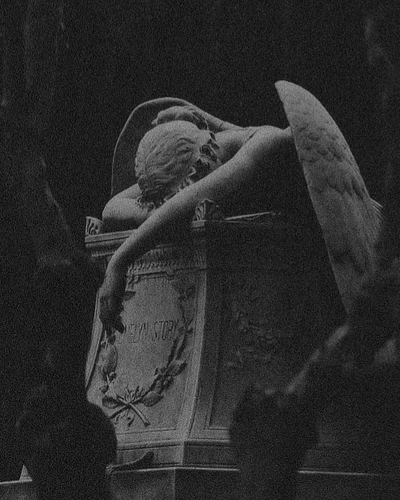 An Instagram  post added by farforward on Jul 10, 2023. The author is @unsubstantials. May present: fallen angel dark angel aesthetic, aesthetics, temple, sculpture, gesture.