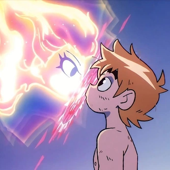 A cover of "SCOTT PILGRIM" cluster. The owner is rogerthatover. The cluster description is "VS THE WORLD". The cluster consists of 407 elements.