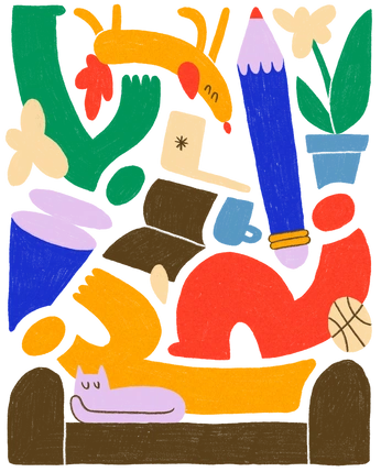 A cover of "Design: Illustrations" cluster. The owner is weirdowatts. The cluster consists of 5 elements.