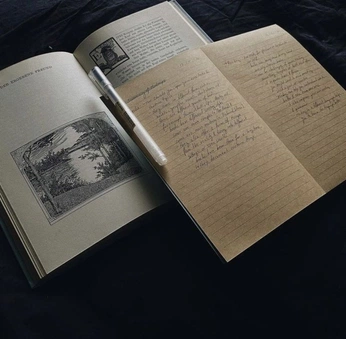 A cover of "Writing aesethic" cluster. The owner is kissesandfugs. The cluster consists of 3 elements.