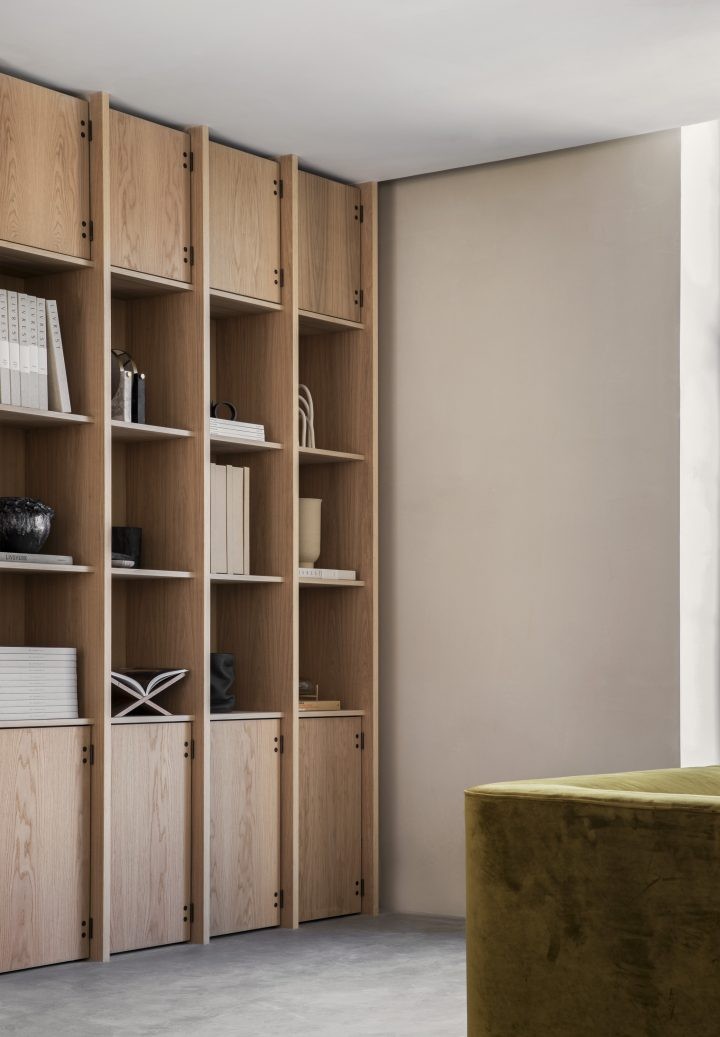 The Kolon shelving system, designed by Norm Architects for Total Inventar, at The Audo.