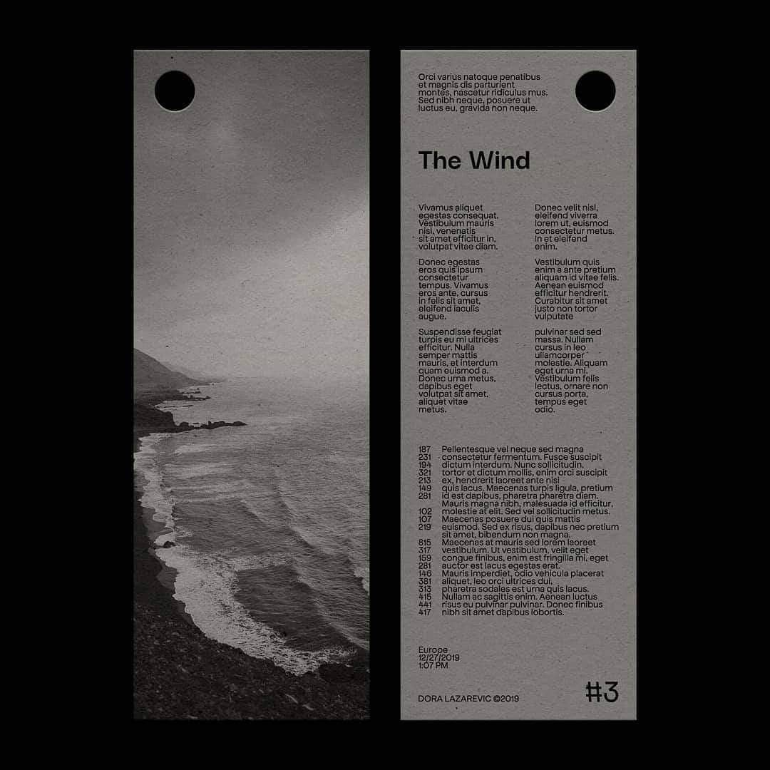 The Wind, a personal poster series by graphic designer Dora Lazarevic.