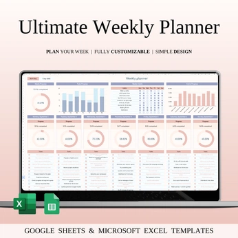 A cover of "Weekly Planner Template" cluster. The owner is spreadsheetshub. The cluster description is "Best Weekly Planner Template – Plan Your Perfect Week 2026". The cluster consists of 1 element.