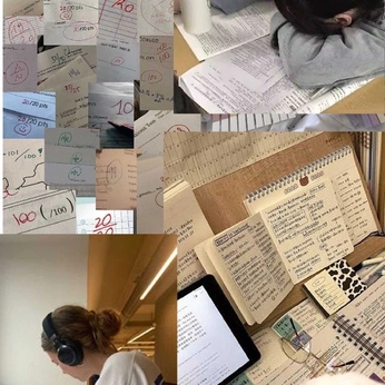 A cover of "college ec's moodboard" cluster. The owner is vic.hatesyou. The cluster description is "praying and hoping this inspires me to be impressive ". The cluster consists of 35 elements.