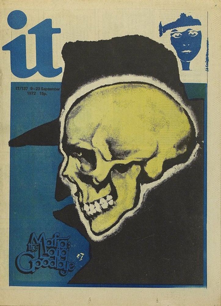 The cover for issue 137 of International Times, a key publication of the UK counter-culture, 1972.