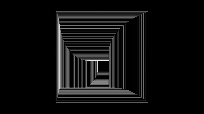 An article "Squares in Squares - Twisty Corridor" added by tylerj on Aug 10, 2023. May present: tints and shades, sleeve, architecture, art, font.