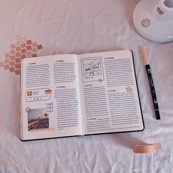 A cover of "Journaling Inspo" cluster. The owner is indiana.yana. The cluster consists of 4 elements.