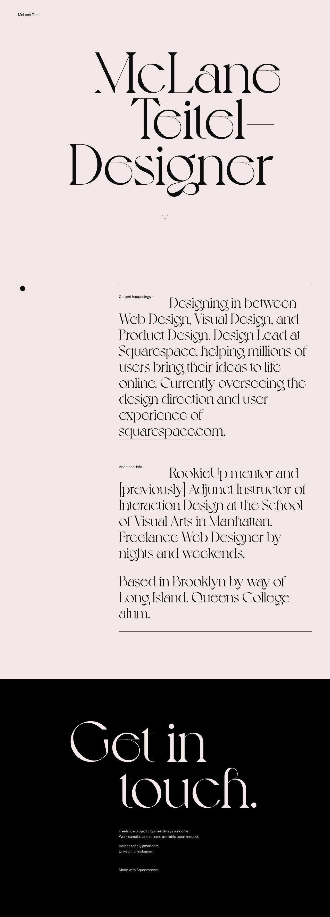 A website screenshot added on Aug 13, 2021. Taken from the URL: https://mclane.work/.