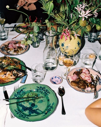 A cover of "dinner party vibes" cluster. The owner is dannarachelle. The cluster consists of 48 elements.