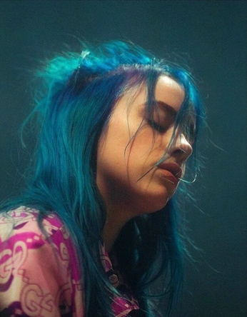 A cover of "BILLIE EILISH BLUE" cluster. The owner is aevev. The cluster consists of 13 elements.