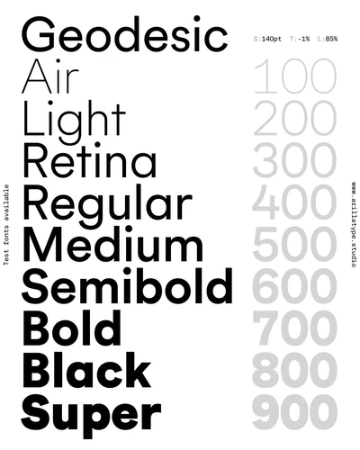 The Geodesic typeface from type foundry Arillatype. / Cosmos