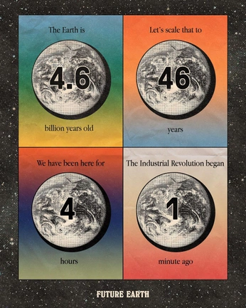 A cover of "@futureearth" cluster. The owner is maxymo. The cluster description is "posts from @futureearth". The cluster consists of 7 elements.