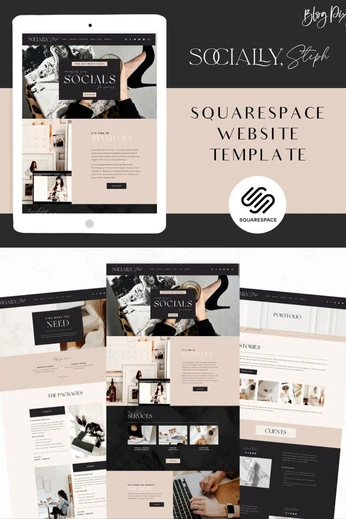 A cover of "Squarespace Templates" cluster. The owner is pixasquare. The cluster consists of 82 elements.