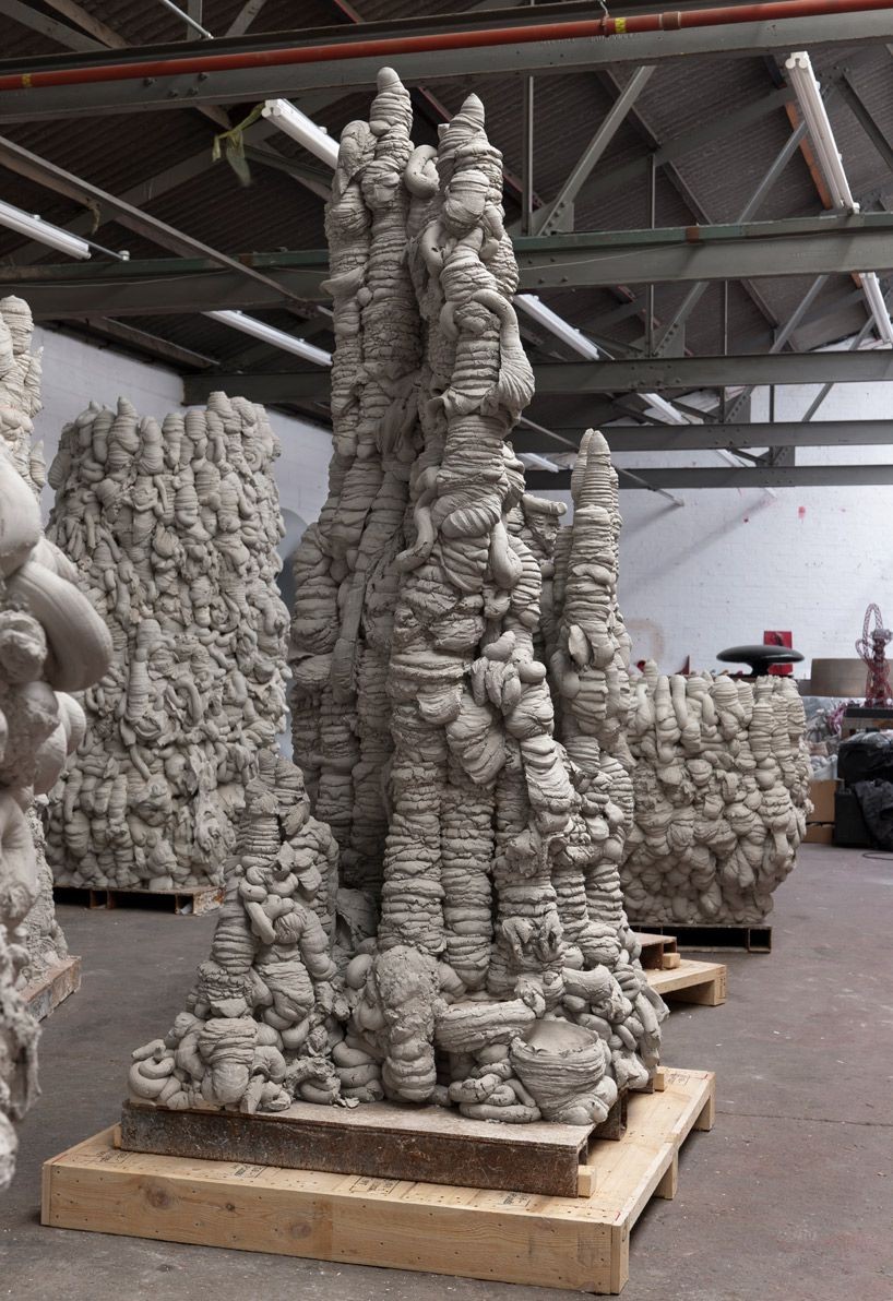Concrete sculptures by Anish Kapoor from his 2014 exhibition at Gladstone Gallery in New York.
