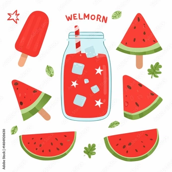 A cover of "Watermelon Summer Treats" cluster. The owner is aburadrafiu. The cluster consists of 35 elements.