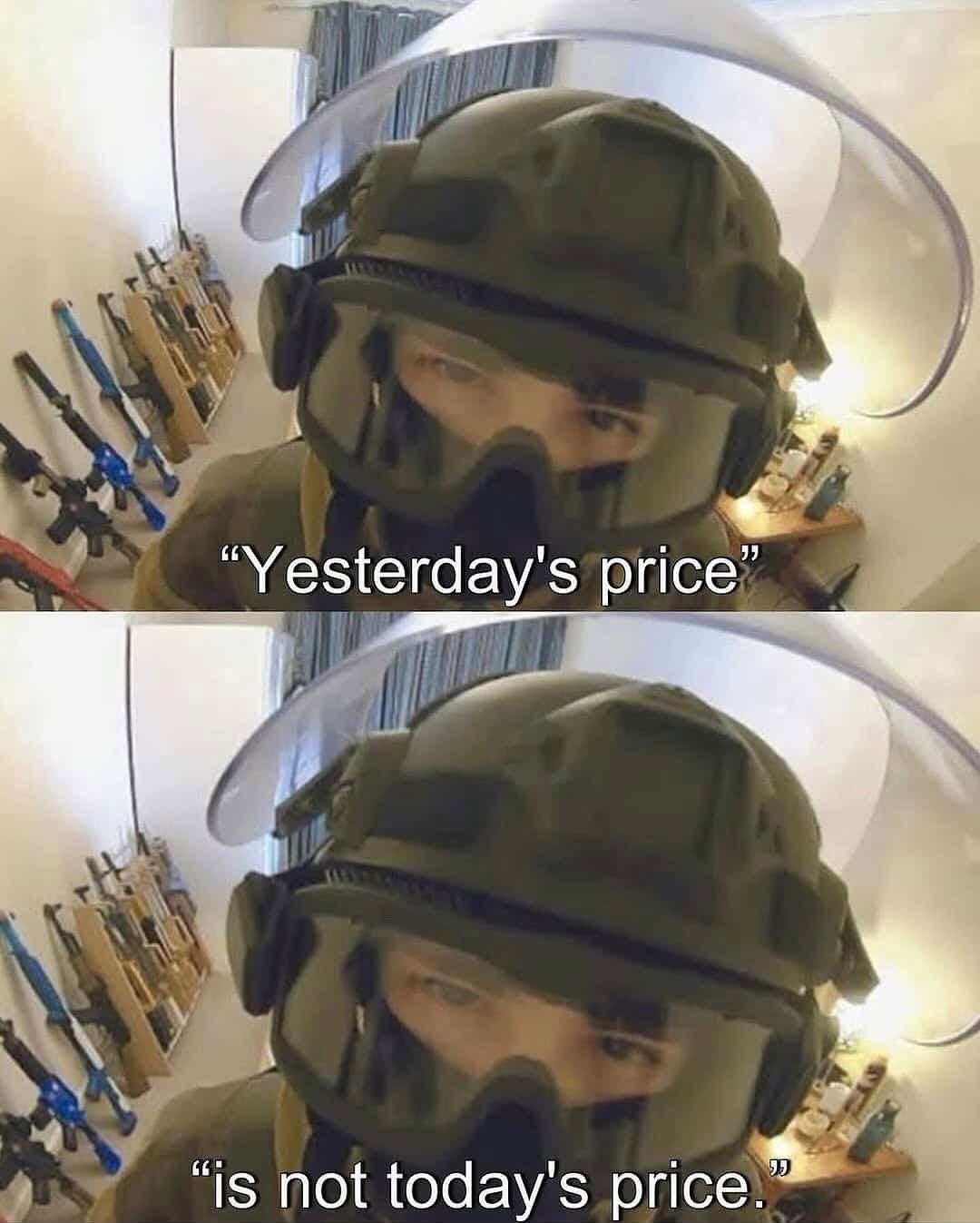 A meme featuring a cosplayer dressed as the video game character Cloaker.