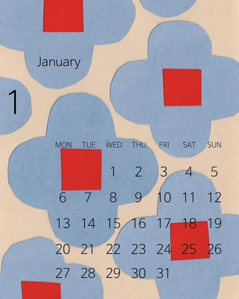 A cover of "CALENDARS" cluster. The owner is bgracecx. The cluster consists of 19 elements.
