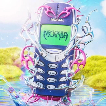 A cover of "promised future" cluster. The owner is userioioio. The cluster description is "nostalgia + lost futures (pinterest)". The cluster consists of 7319 elements.