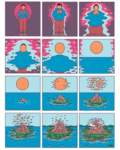 An Instagram  post added on Jan 24, 2024. The author is @evanmcohen. May present: cartoon, illustration, comics, green, blue.