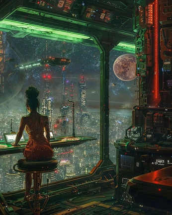 A cover of "cyberpunk" cluster. The owner is chloeburbank. The cluster description is "chrome". The cluster consists of 203 elements.